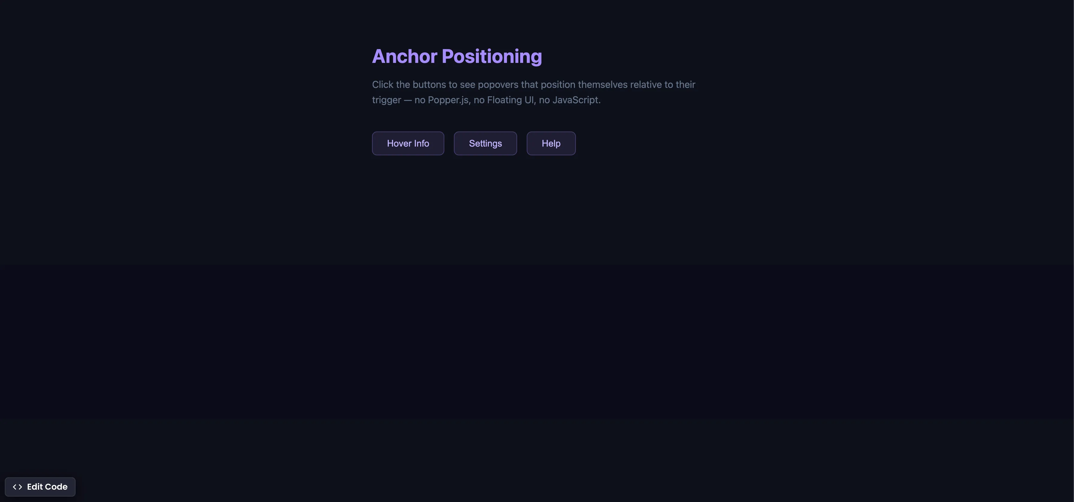 CSS Anchor Positioning