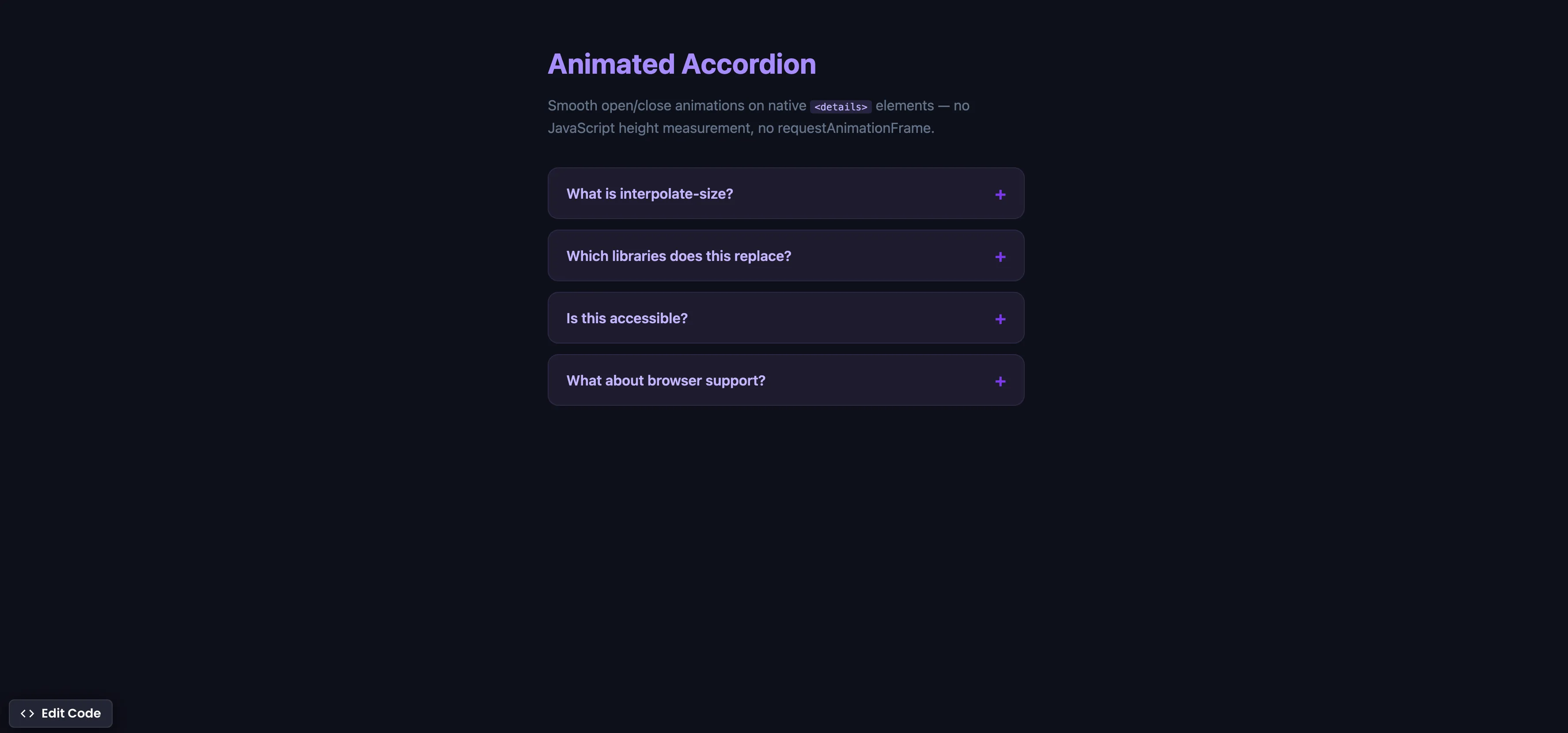 CSS Animated Accordion