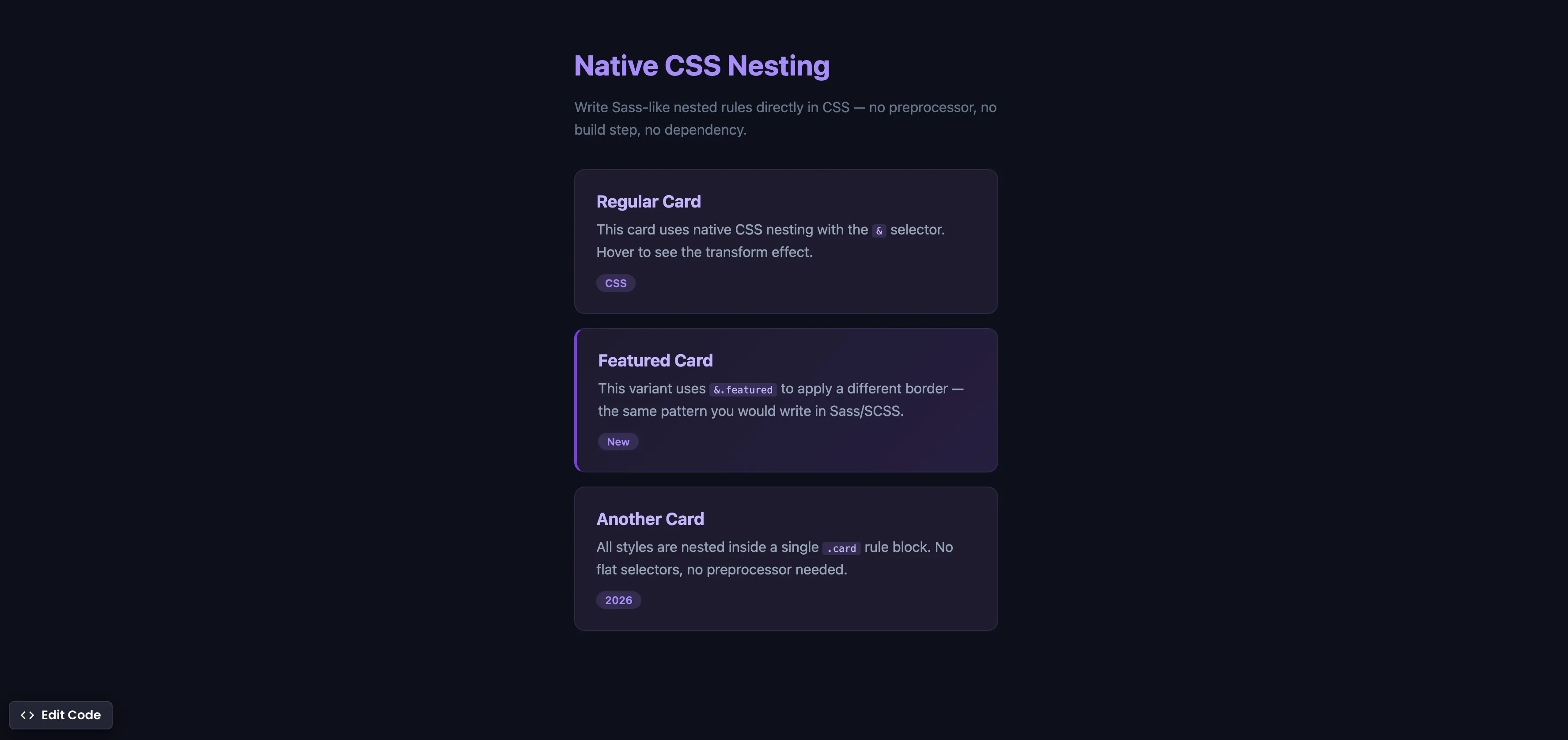 Native CSS Nesting