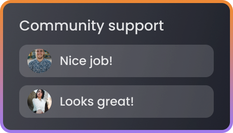 Community support with messages example