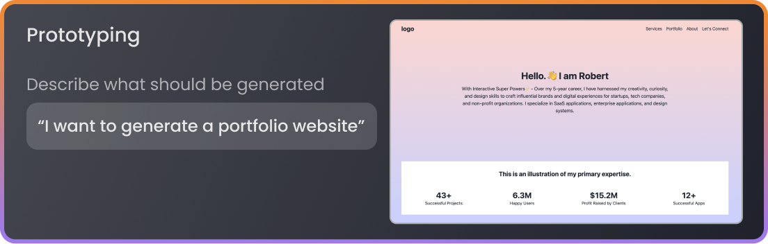 Prototype of a portfolio website example