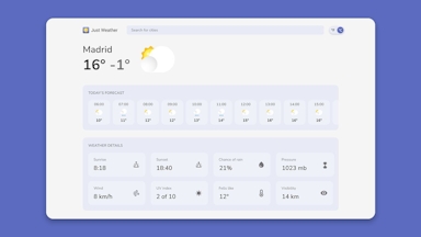 BigDevSoon project: Just Weather