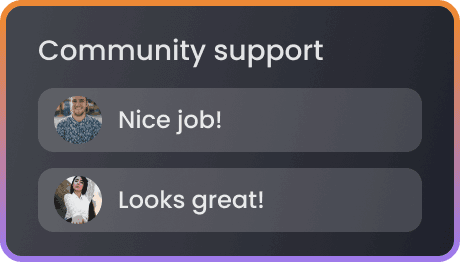 Community support with messages example